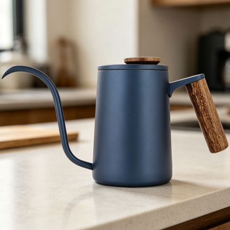 Blue 600ml Stainless Steel Gooseneck Pour Over Kettle