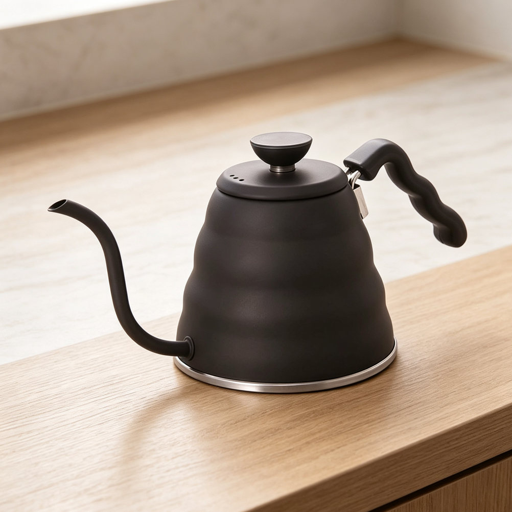 1200ml Matte Black Gooseneck Drip Kettle